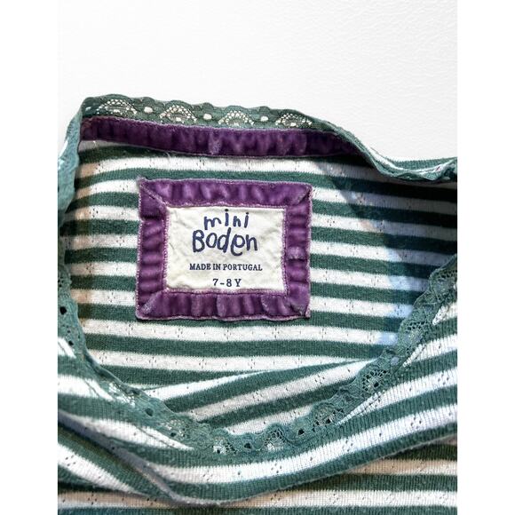 Mini Boden Striped Pointelle Top, Size 7/8 - Picture 5 of 7